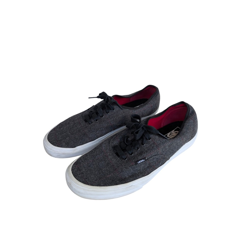 Vans Authentic Herringbone Sneakers Grey Pink Mens 12 Low Top Shoes